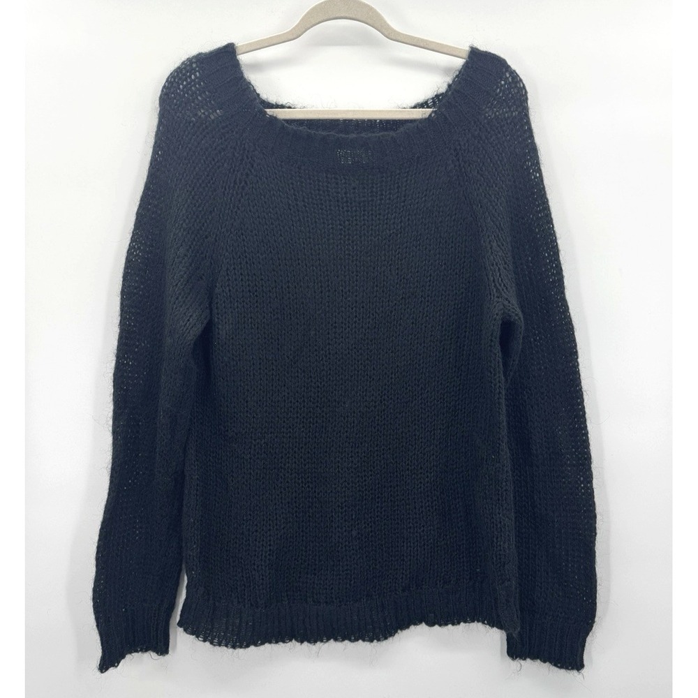 VTG Y2K Old Navy Women XL Sweater Romantic Wide Neck Mohair Fisherman Preppy 90s
